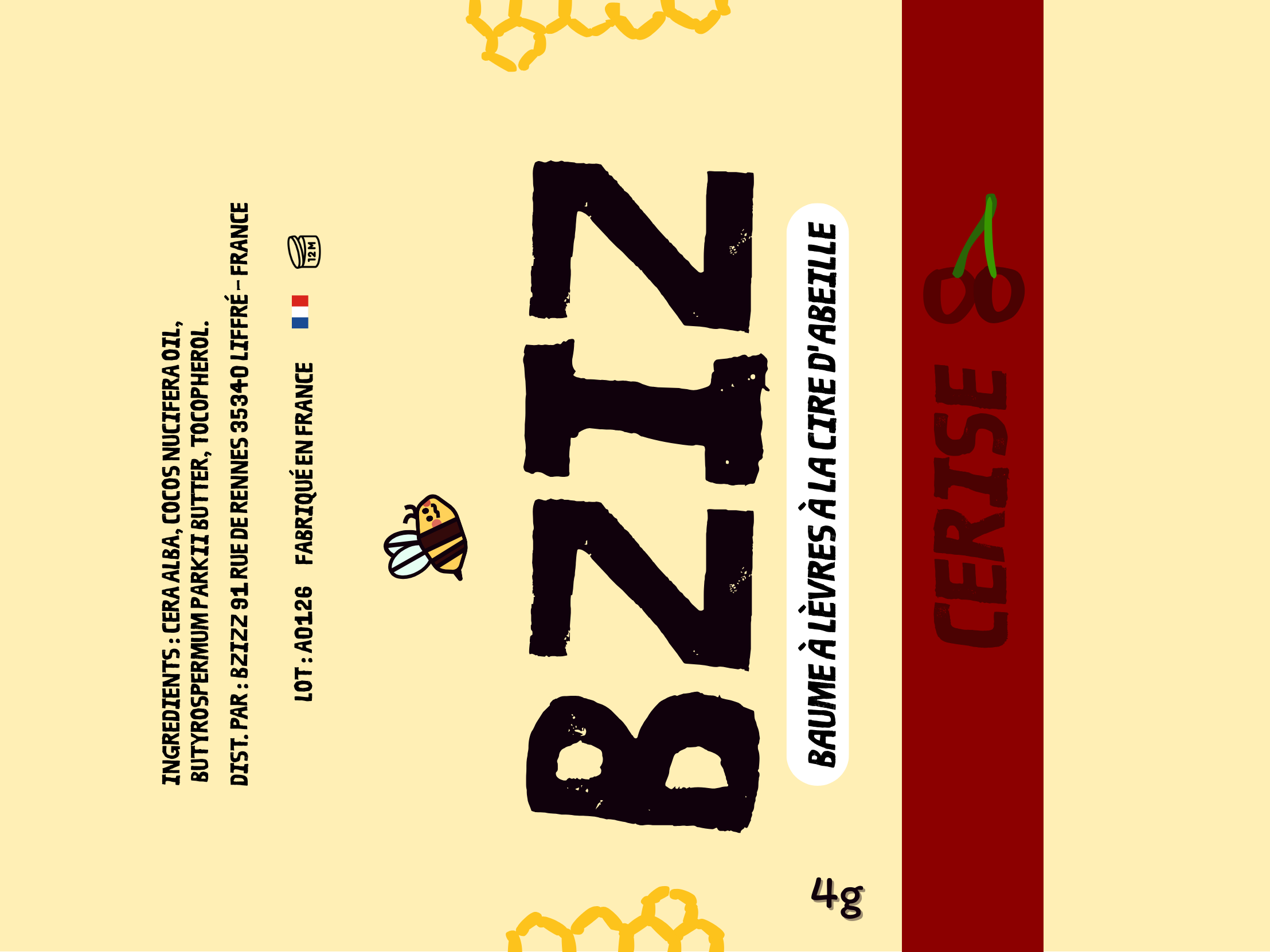 Baume à lèvres - Cire d'abeille