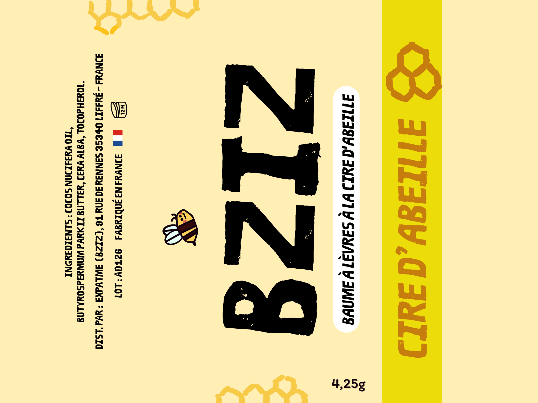 Baume à lèvres - Cire d'abeille